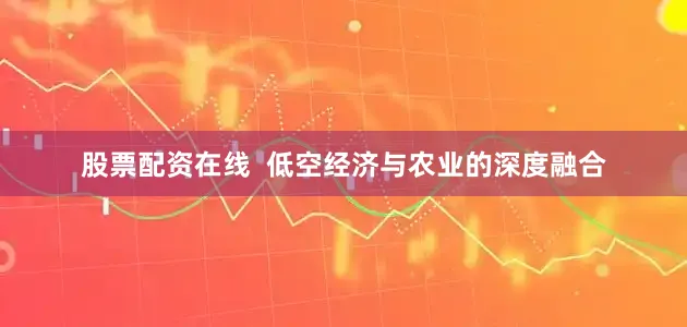 股票配资在线  低空经济与农业的深度融合