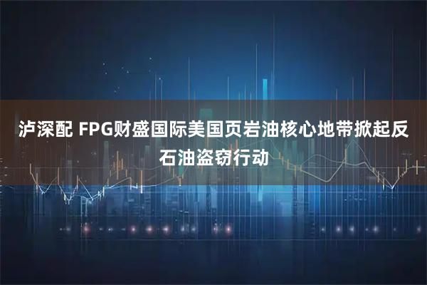 泸深配 FPG财盛国际美国页岩油核心地带掀起反石油盗窃行动