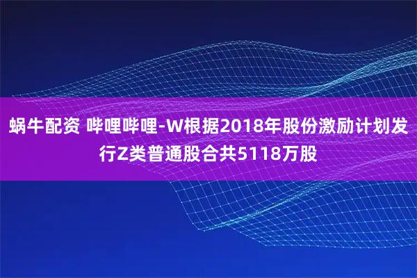 蜗牛配资 哔哩哔哩-W根据2018年股份激励计划发行Z类普通股合共5118万股