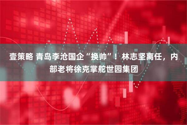 壹策略 青岛李沧国企“换帅”！林志坚离任，内部老将徐克掌舵世园集团