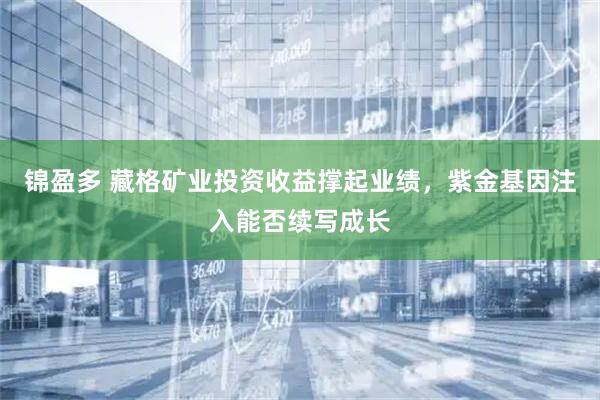 锦盈多 藏格矿业投资收益撑起业绩，紫金基因注入能否续写成长